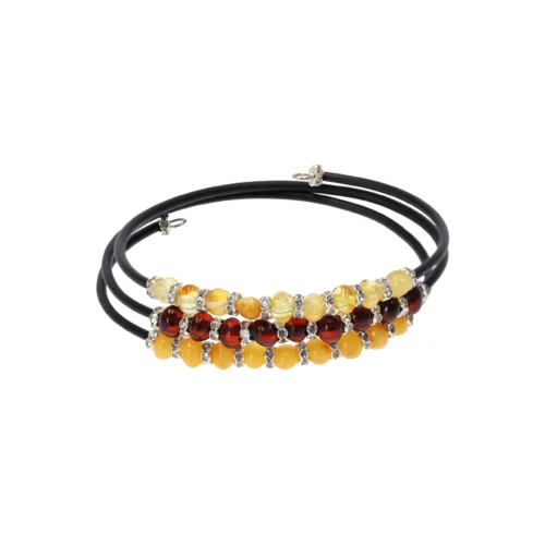 Natūralaus Baltijos gintaro apyrankė „Auksinė banga“